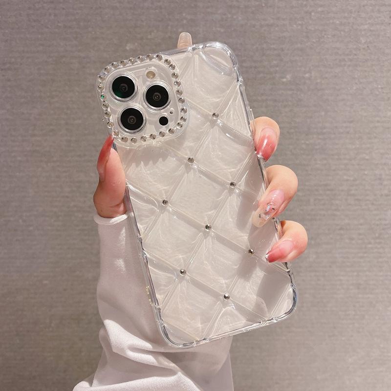 Diamond Clear Transparent Shockproof TPU Phone Case for iPhone 17 16 Pro Max 15 13 14 11 Luxury Rhinestone Protective Cover Plus