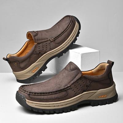 Handgefertigte Schuhe Echtes Leder Freizeitschuh für Herren Flache Plateauschuhe Wanderschuhe Outdoor-Schuhe Slipper
