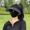 Empty Top Sunscreen Hat Women's Summer UV Protection Enlarged Brim Cycling Sun Hat Black Ice Silk Sun Hat
