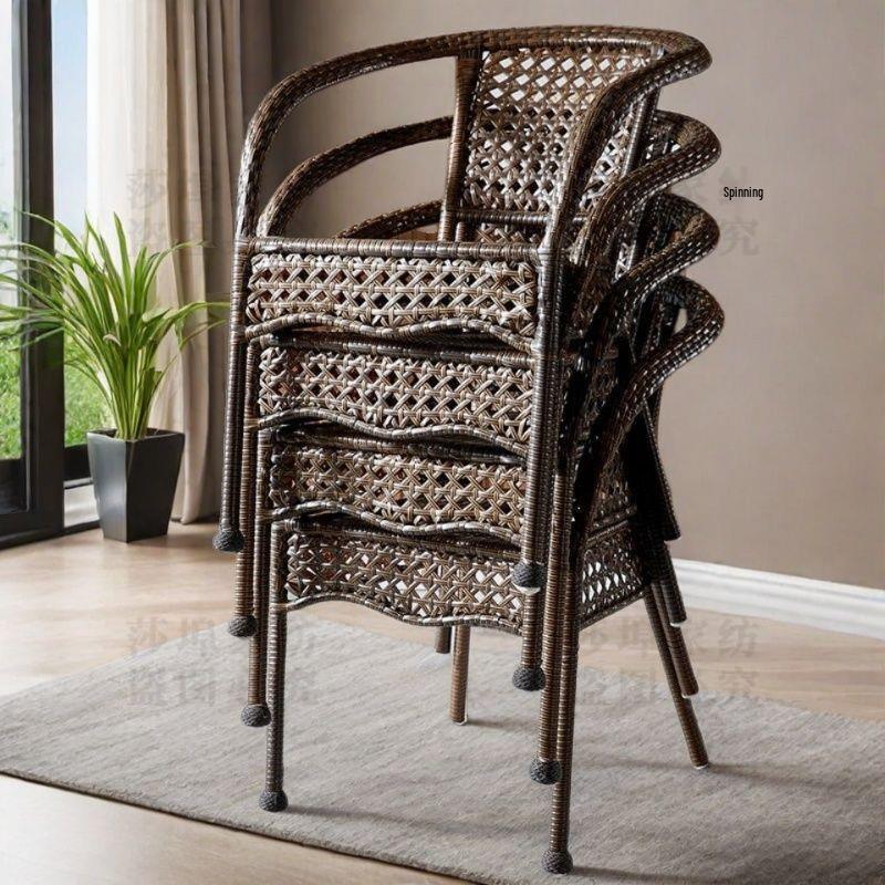 Eleganter Handgewebter Wasserdichter Rattanstuhl - Verdicktes, Hochwertiges Design für Zuhause