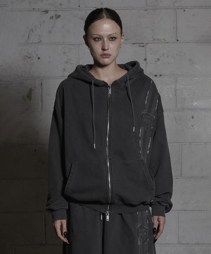 Aniv Biz Track Hoodie Zip-Up Charcoal