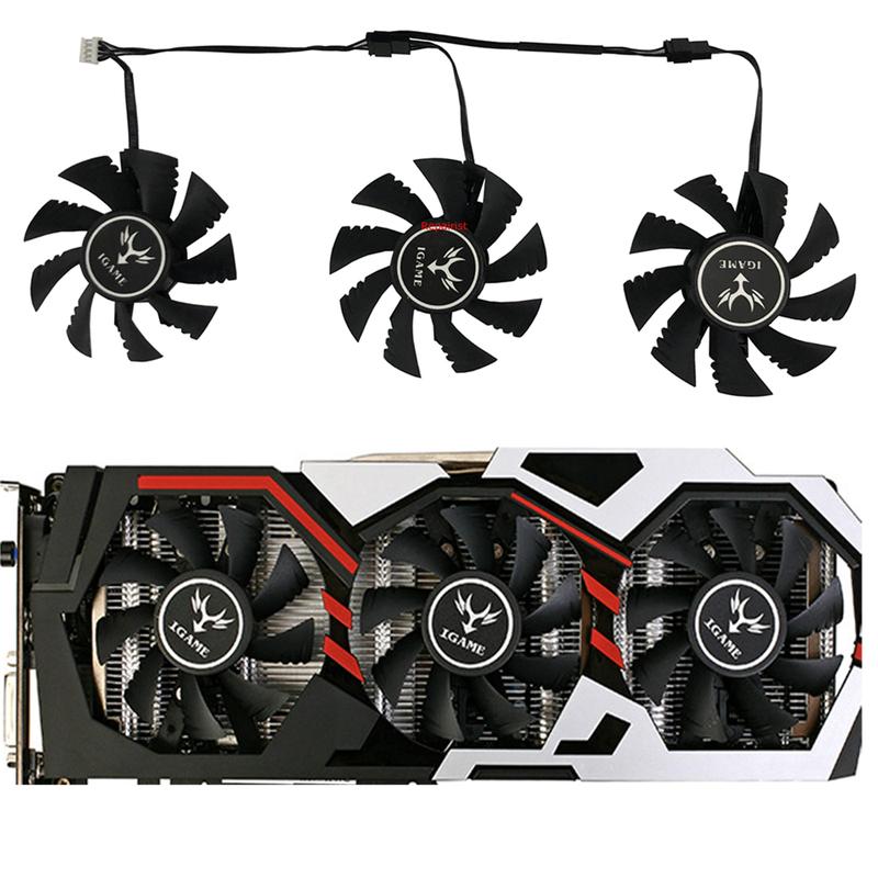 3Pcs/Set GPU Cooler Graphics Card Fan For Colorful iGame GTX1080 GTX 1070 1080 U-8GD5X LE VGA Video Replace