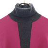 Hermes Made In Italy Cashmere Blend Long Sleeve Two-tone Turtleneck Sweater Women Used