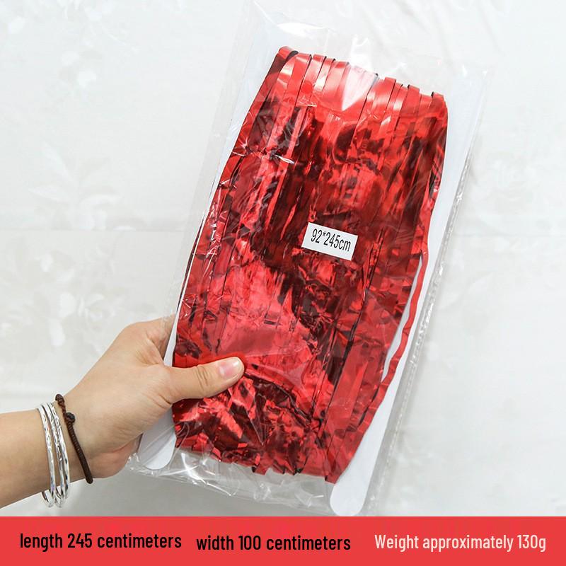 Colorful Rain Silk Door Curtain for Birthday Party Decoration, 1x2.45 meters