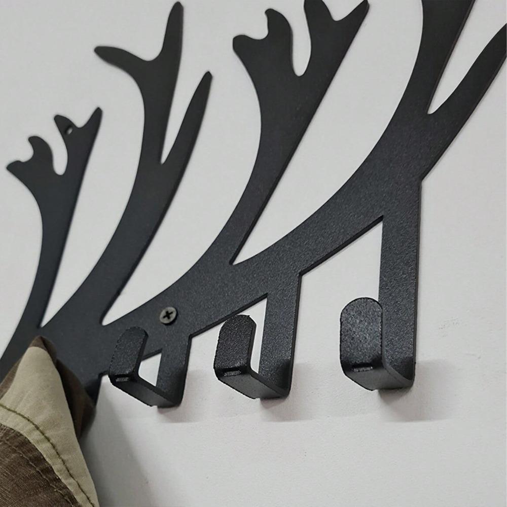 Antler Key Holder Wall Mounted Modern Metal Key Hanger Unique Deer Head Hook Creative Home Decor