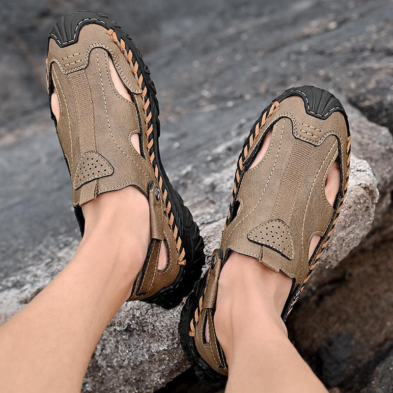Summer hot selling men's baotou sandals Handmade sandals Non-Slip Beach Comfortable and breathable Leisure Travel shoes