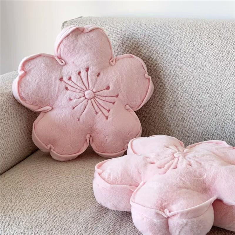 Blumiges Sakura Dekor Kissen mit Polyesterbezug für Wohnzimmer Couch und Nachttisch