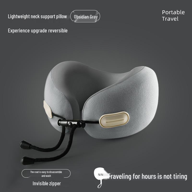 Foldable U-Shaped Memory Foam Travel Neck Pillow