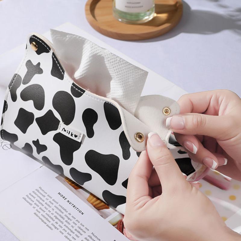 Nordic Ins Home Small Cow Tissue Box Living Room Creative Cute Storage Box Coffee Table Paper Box Holder