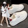 Sports- und Freizeitschuhe mit Plateausohle für Damen, Herbstneuheit, vielseitig, weichsohlig, weiße Schuhe, Brothöhe, Plateauschuhe