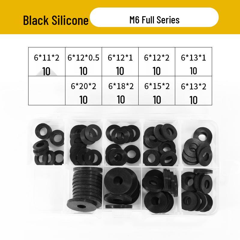 Soft Black Silicone Rubber Shock-Absorbing Waterproof Gasket Washer - High-Temperature Resistant Seal Ring.