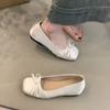 New Breathable Silk Ballerinas Ballet Flats Women Autumn Slip on Loafers Square Toe Bowknot Flat Casual Shoes Zapatos Mujer