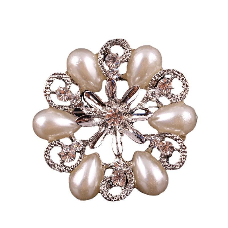 Fashion 3D Wreath Pearl Brooch Flower Corsage Women's Accessory Exquisite Hypoallergenic Luxury Enamel Long-lasting Color Accessory