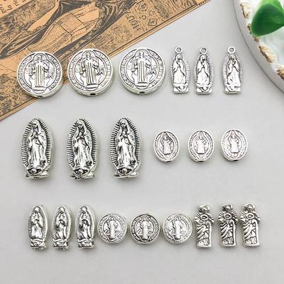 Vintage Silver Alloy Bracelet Pendant for DIY Jewelry Making