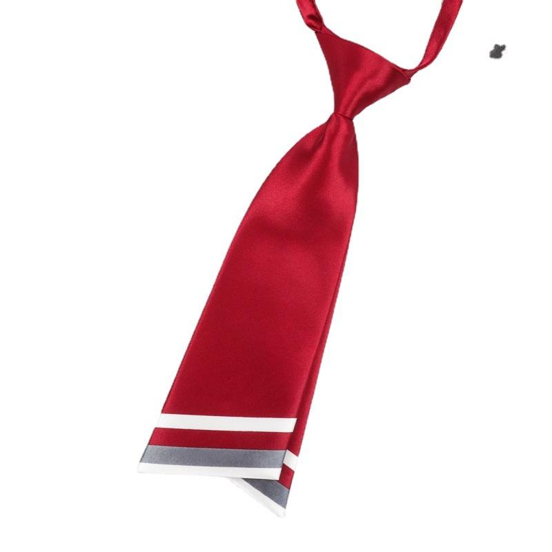 Korean Version Of Professional Sharp Corner Gray Small Tie Japanese Bow Tie Flower Ribbon Bow Student Business Women'S Tie