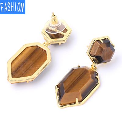 Simple Earrings European and American Crystal Earrings Gold Plated Women's Earrings Diamond Cutting Jewelry
