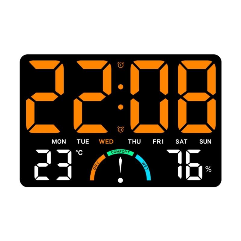 High Visibility Large Screen LED Digital Clock Temperature Humidities Display