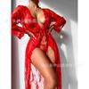 Women's fashion mesh perspective sex suit, sexy lace seduction underwear two-piece set for women