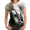 Animal Printed Clothes for Summer, 3D Printed Girls' Short Sleeved Tops, Women's T-shirts, and T-shirts