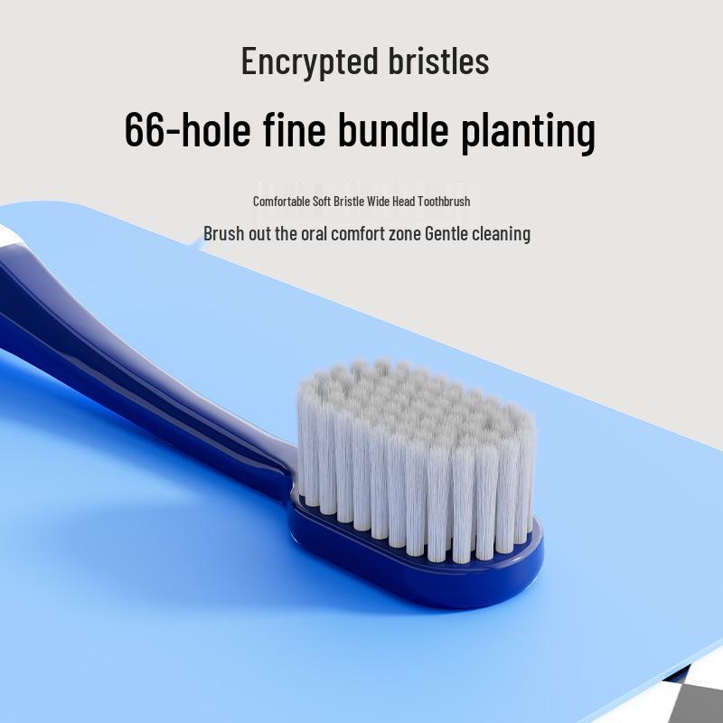 Silver Ion Antibacterial Soft Bristle Toothbrush, Advanced Gum Protection, Wide Head for Adults.