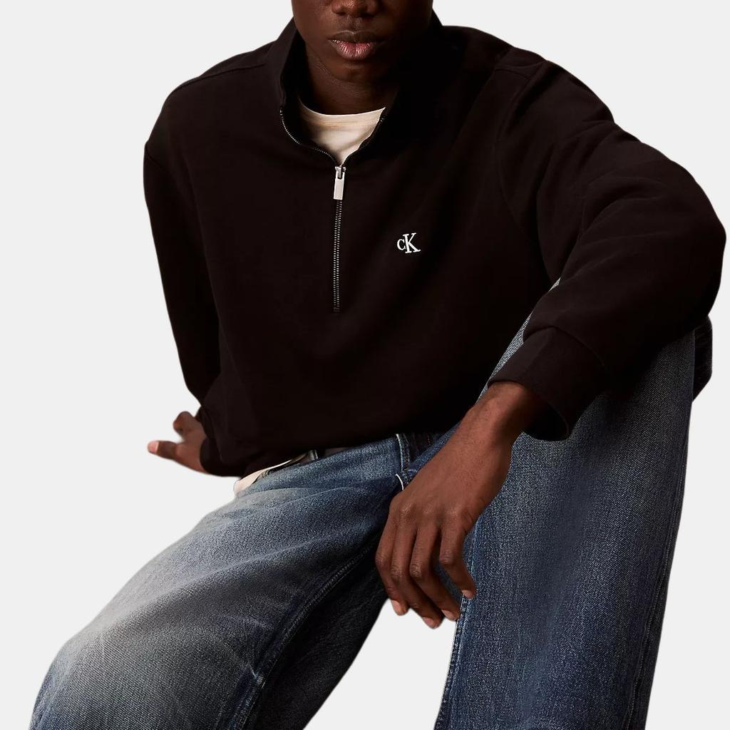 Calvin Klein Minimalist Comfortable Versatile Logo Casual Stand Collar Long Sleeve Sweatshirt Men Sweatshirt 40BM243-UB1