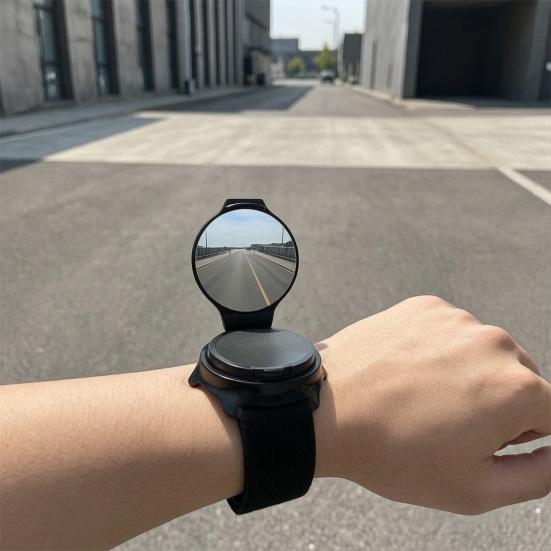 Bike Rearview Mirror Wristband 360 Degrees Rotation Adjustable Lightweight Cycling Wrist Rear View Mirror