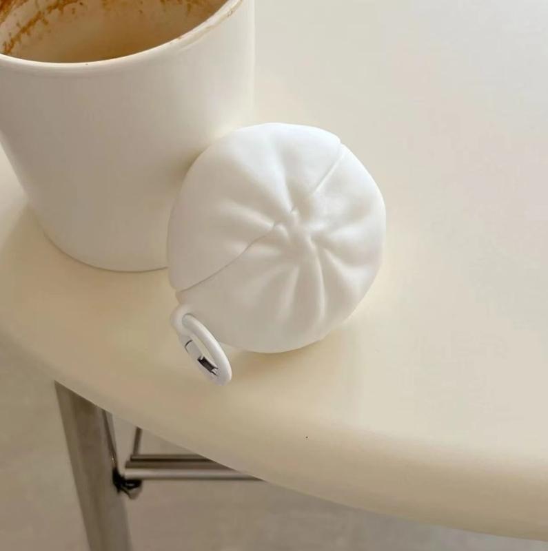 Cartoon Steamed Stuffed Bun Protective Cover For Professional 2 Silicone Charging Box Case With Hanging Hook