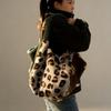Fall and Winterretrowork Clothingstuffedknitting Bagpatchworkleopard Print Shoulder Bag