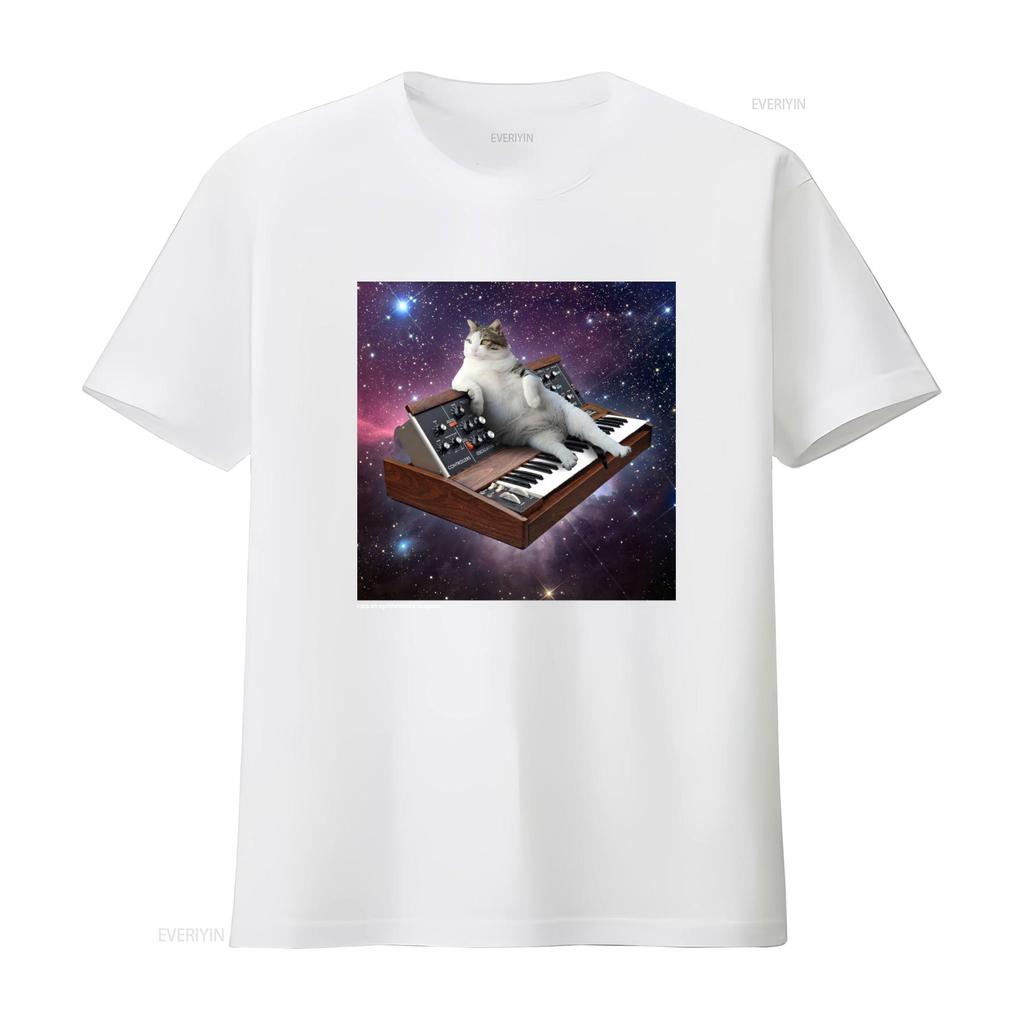 Cool Cats On Synthesizers In Space Minimoog T Shirt For  Vintage Washed Stylish Slightly Stretched Unisex Designer Clothes