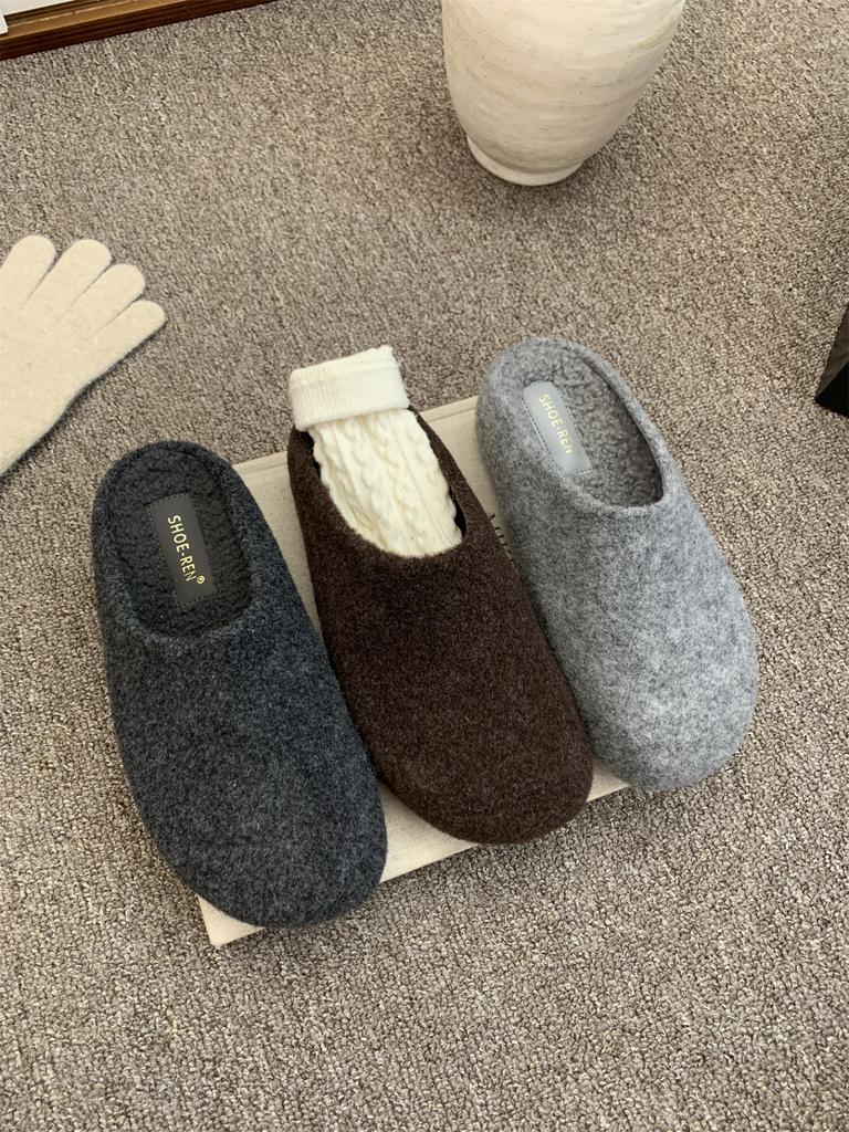 Walking Cozy Solid Color Half Slipper Women's Comfort Outdoor Minimalist Style Design Women's Holiday Footwear Mules