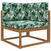 Outdoor Sofa Cushions 3 Pcs Leaf Pattern Polyester
