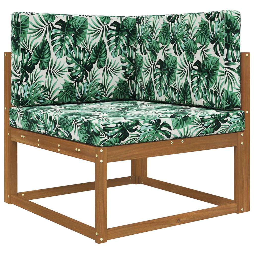 Outdoor Sofa Cushions 3 Pcs Leaf Pattern Polyester