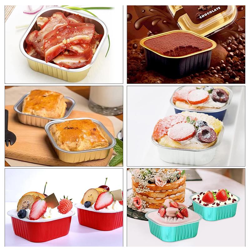 Mini Cake Cup Aluminum Foil Cupcake Wrappers Baking Cups Cases Muffin Boxes Non-Stick Pudding Dessert Cups Kitchen Tools