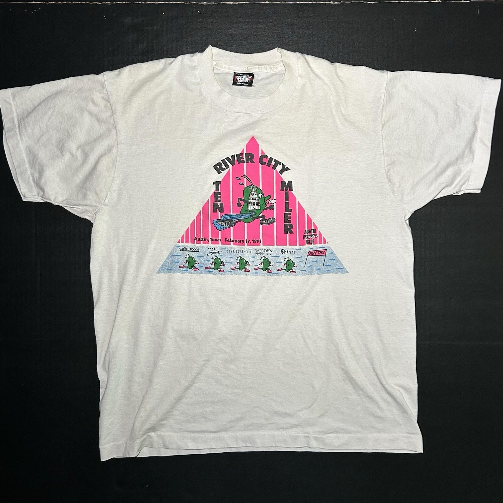 Vintage 1991 River City Ten Miler Austin Texas Run T Shirt XL Screen Stars USA Unisex T-Shirt XL
