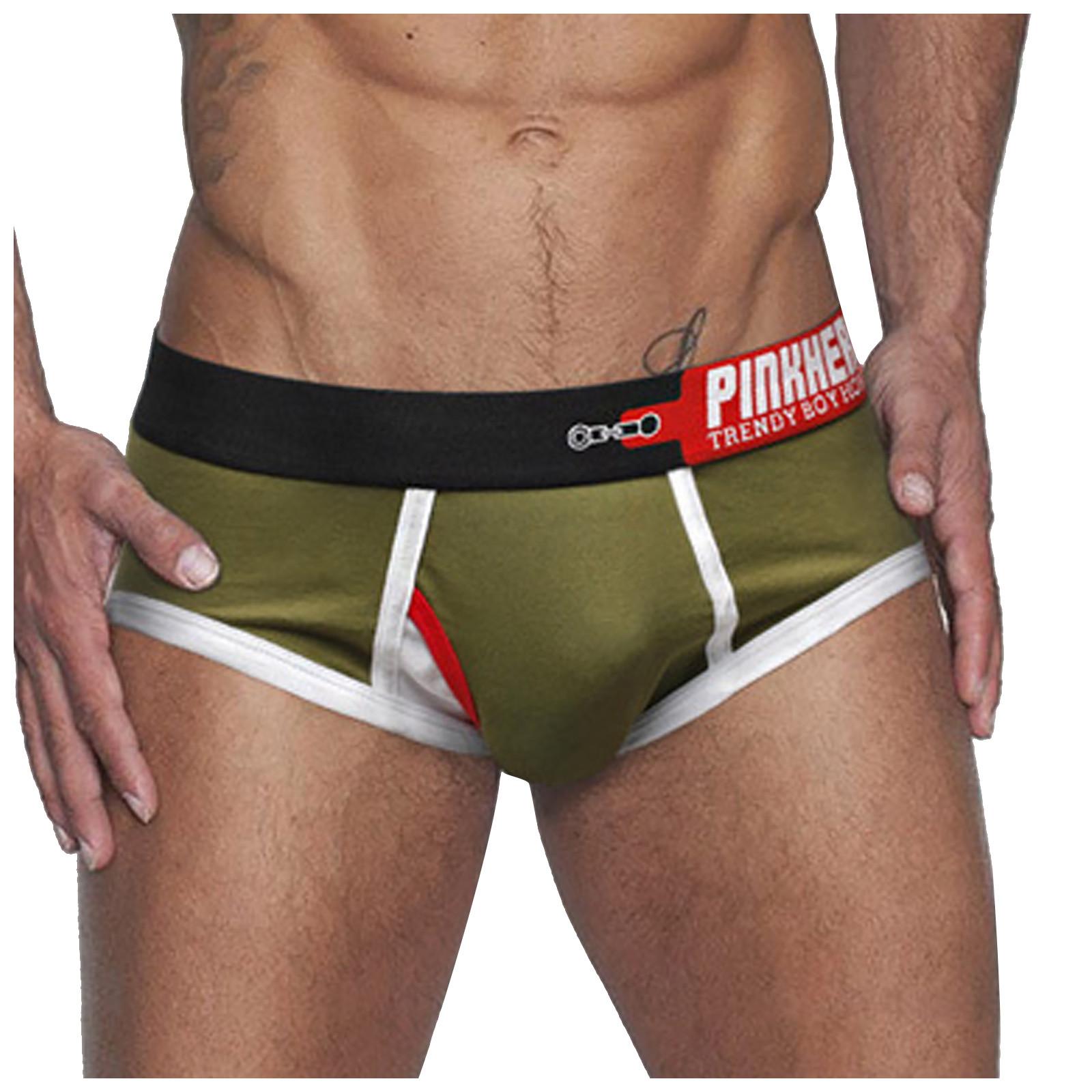 

Мужские трусы с принтом, тонкие сексуальные дышащие трусы с низкой талией M зелёный