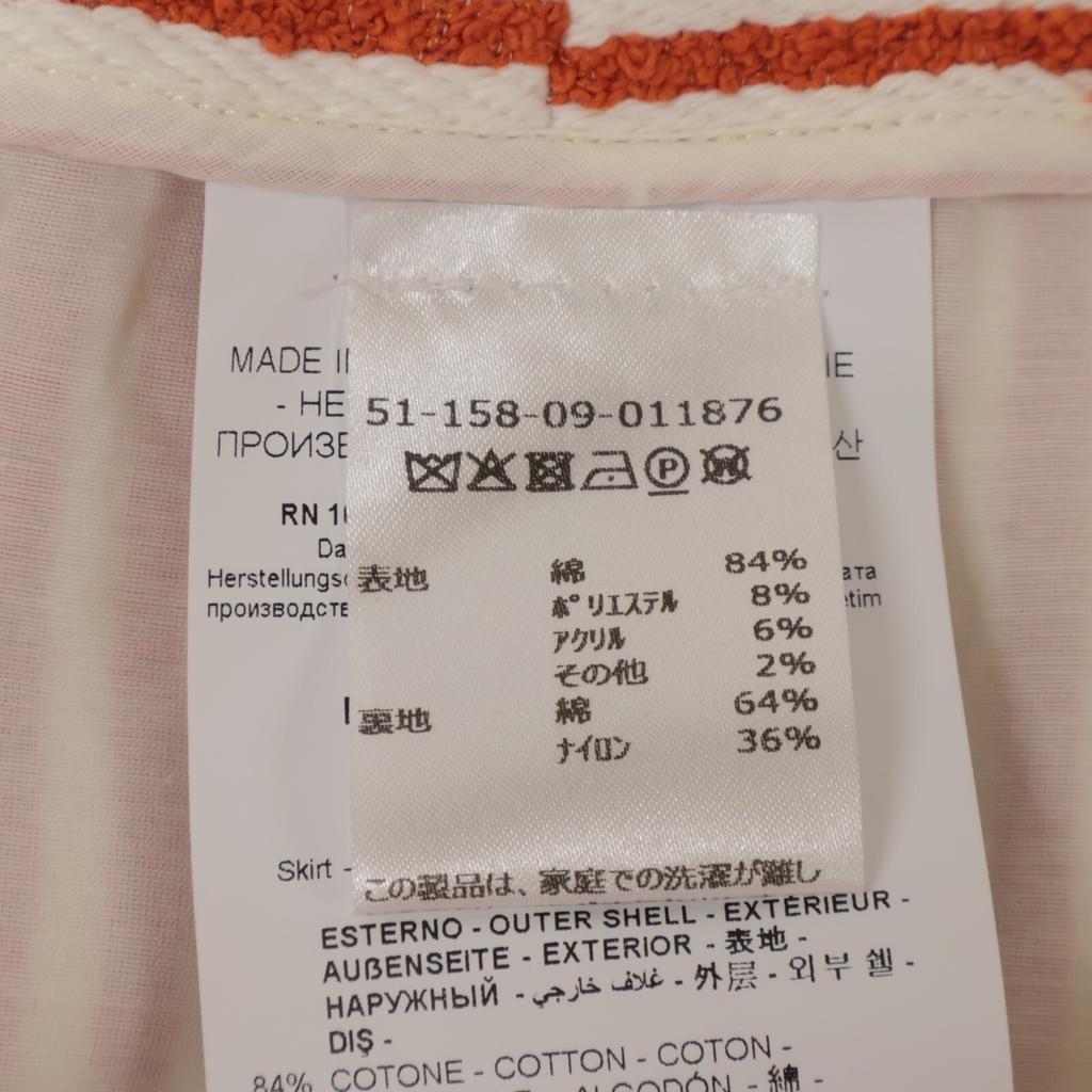 ROCHAS 24 ROPA35175A Orange x White Striped Skirt skirt 40 orange/whiteUsed