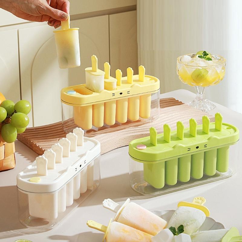 Plastic Ice Creams Molds With 6 Cavities For Homebrewed Popsicles And Ice Block Perfect For Family Kitchen Use