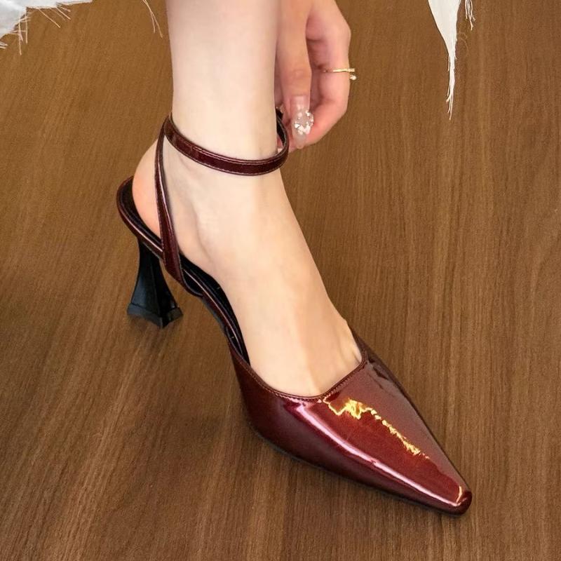 Summer High Heel Women Sandals Shoes Fashion Pointed Toe Ankle Strap Shoes Ladies Elegant Dancing Party Sandalias