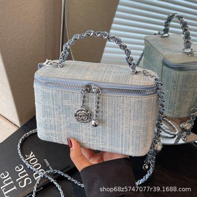 Women's Bag 2025 New Denim Box Bag Foreign Style Chain One-shoulder Crossbody Bag Fashion Niche Chain Handbag