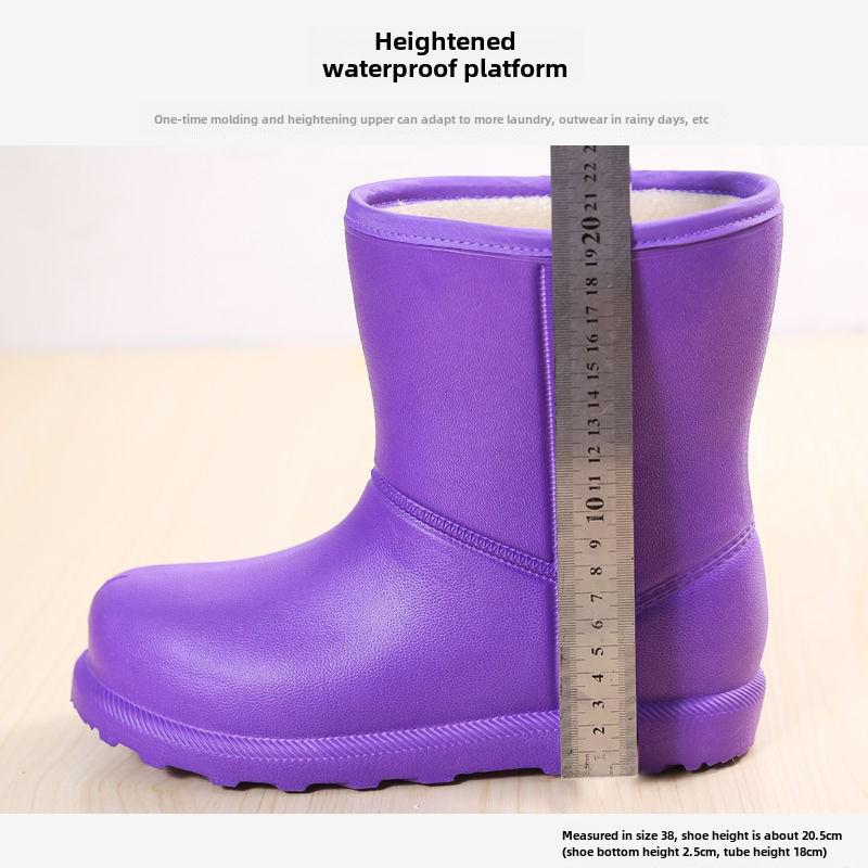 Ultra-Light Velvet Waterproof Snow Boots, EVA Materia, High-Top Design for Work, Car Wash, and Livestock Use