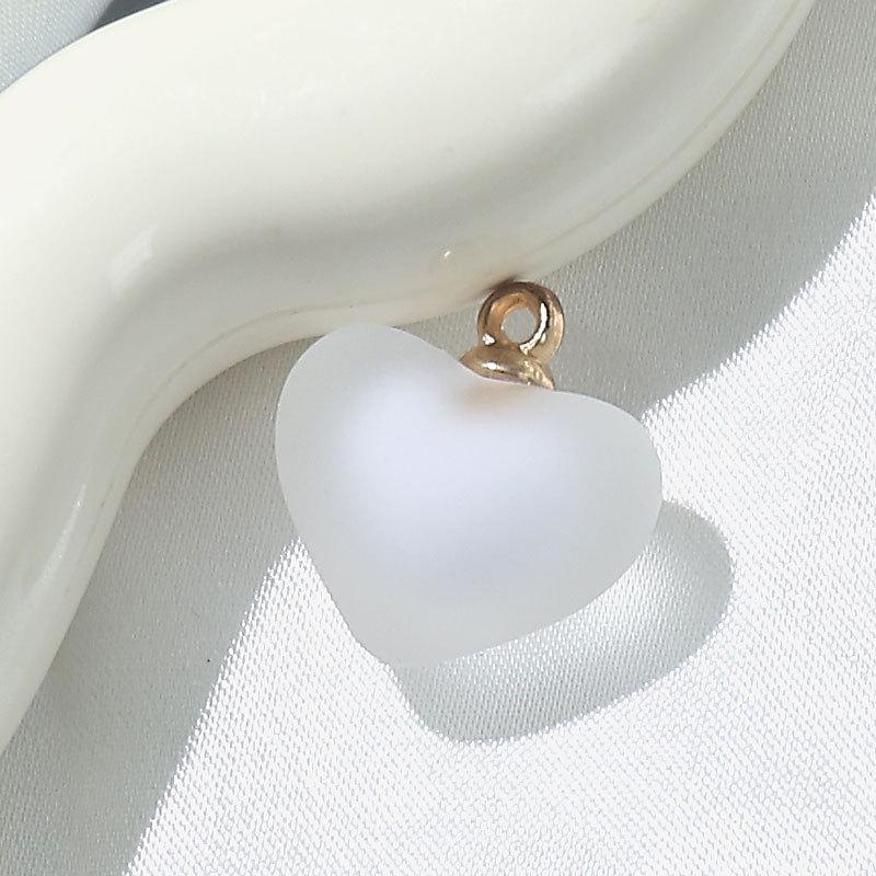 Frosted Heart Acrylic Beads for DIY Jewelry Making