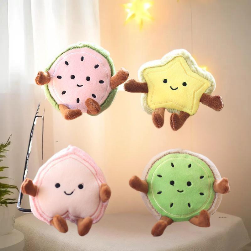 1 Stück Cartoon Niedliche Frucht Kiwi Puppe Tasche Anhänger Pfirsich Avocado Plüschtier Heimdekoration Geschenk für Jungen und Mädchen