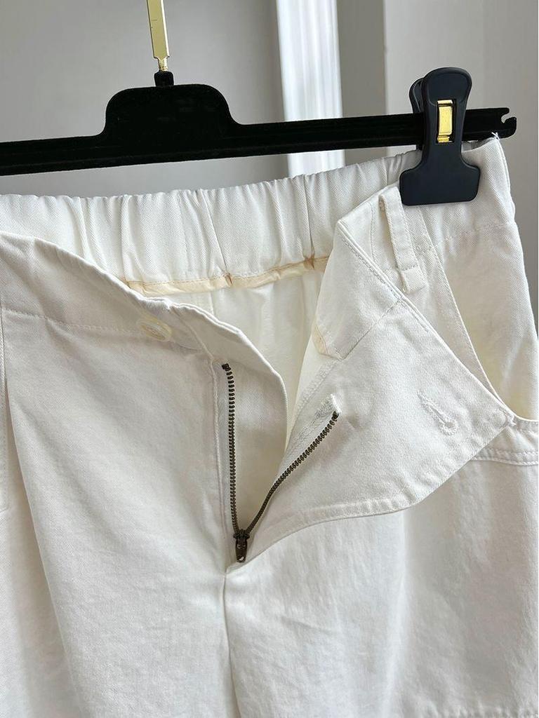 Women's Summer High-Waist A-Line Wide-Leg Cargo Shorts