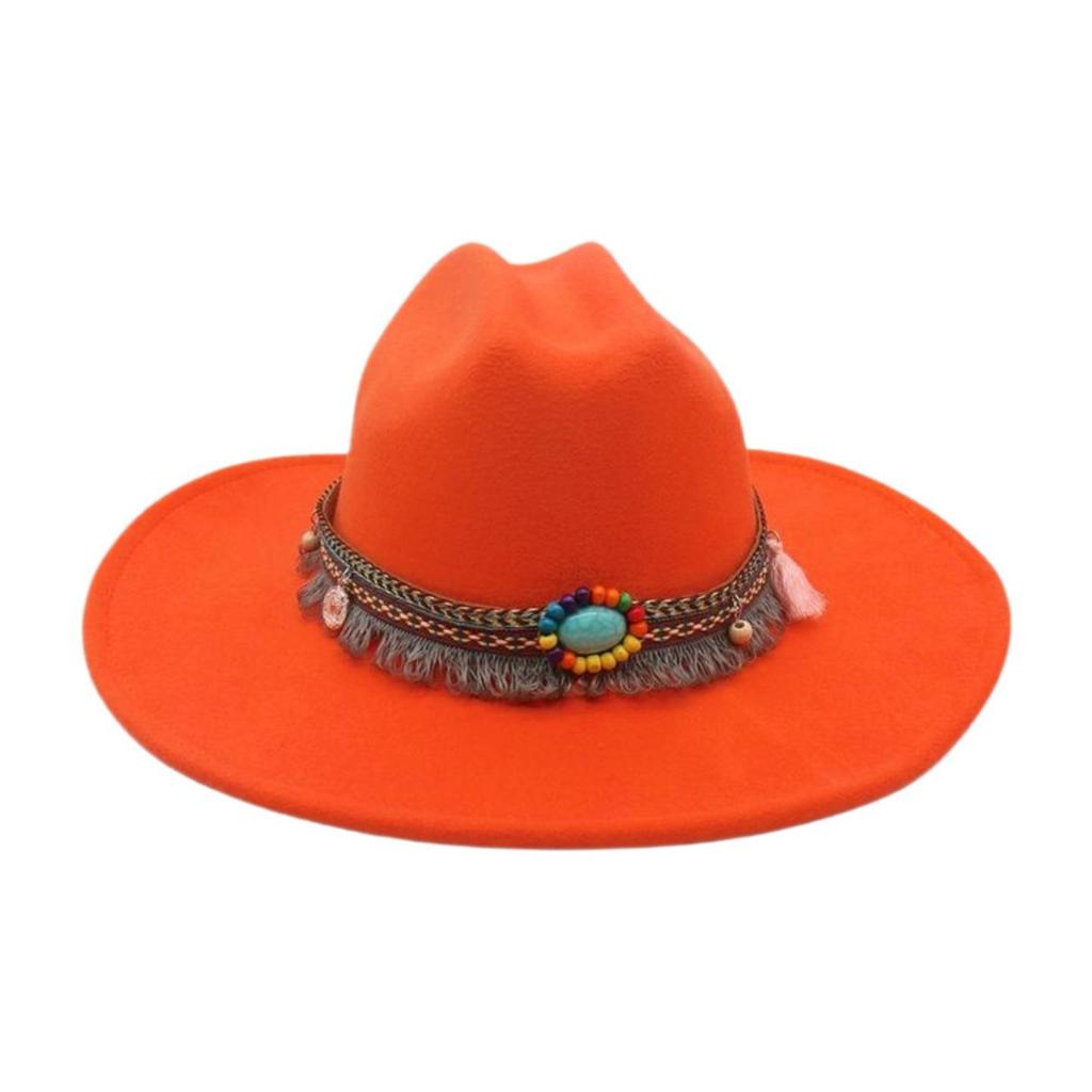 Dance French Flat-Brimmed Cowboy Hat Premium Ethnic Style Tourism Shade Stage Jazz Hat