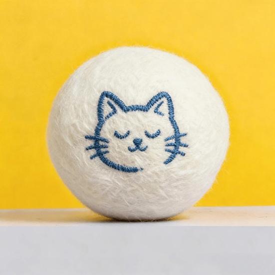 Wool Ball Cat Toy Soft Felt Cat Ball Interactive Enrichment Toy Quiet