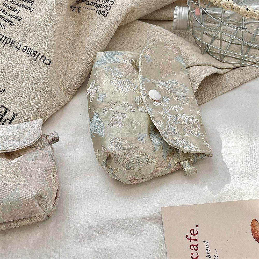 Embroidery Button Coin Purse Butterfly Chinese Style Storage Bag  Jewelry Packing