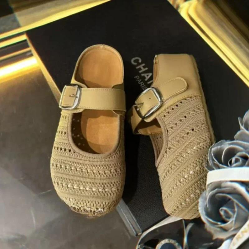 

Fashion Women Flats Platform Slippers Weave Mules Shoes Sandals Sports Sneakers 2025 Summer Designer Casual Slingback Flip Flops Mujer 40 хаки