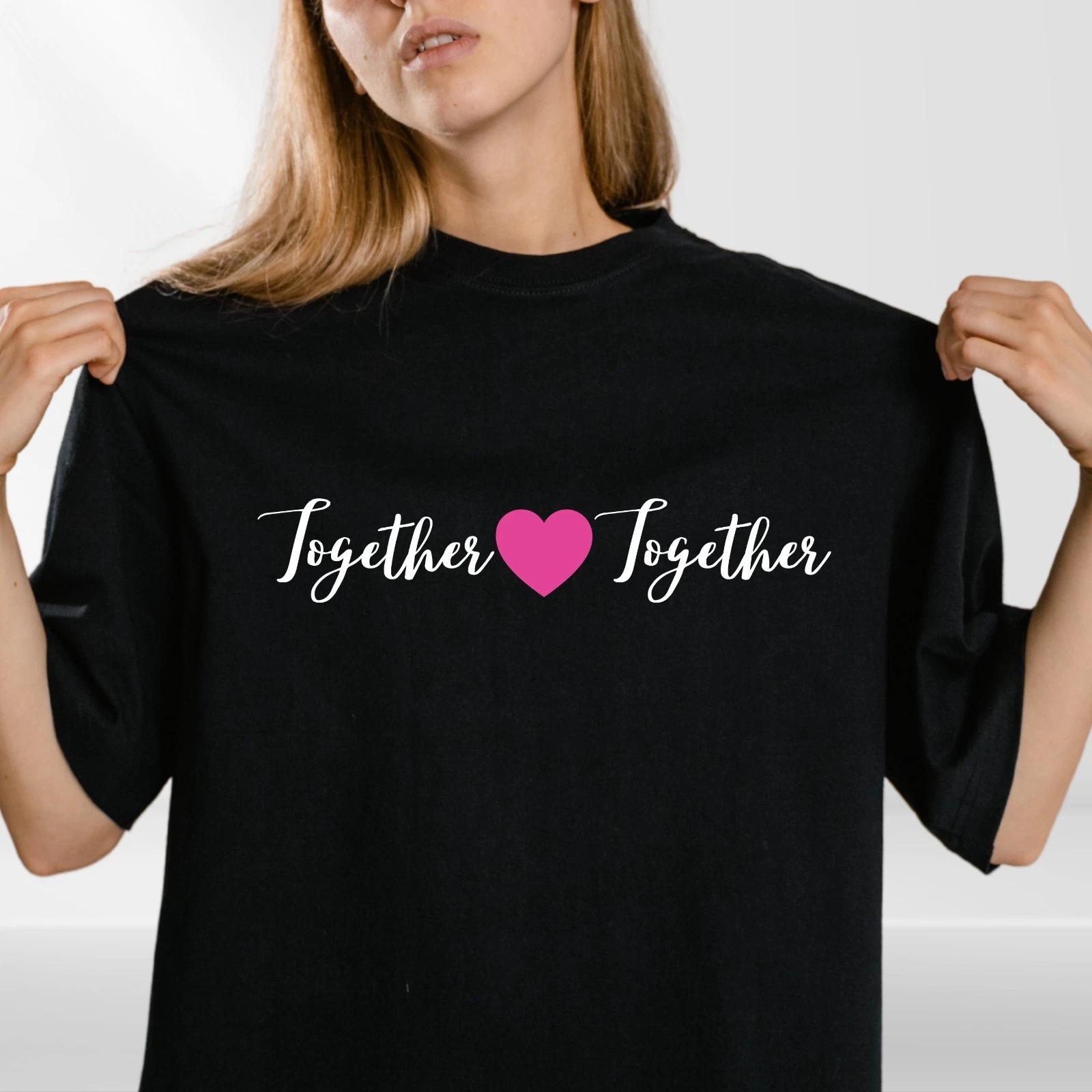 Together Heart Love Graphic T-Shirt Unisex Romantic Gift Casual Tee Top M