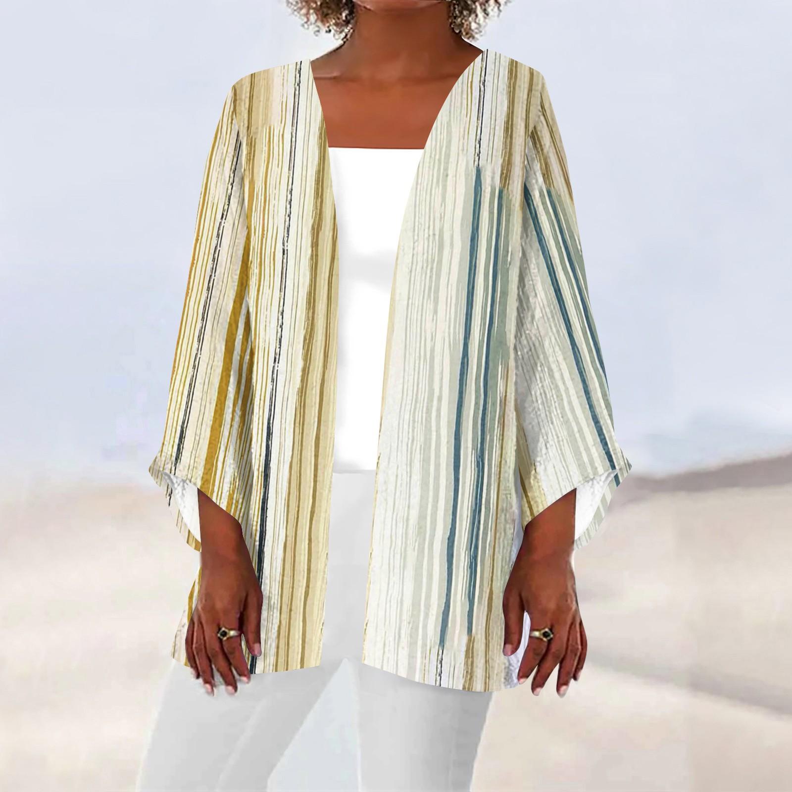 

Жіночий повсякденний модний вінтажний легкий жакет із графічним принтом середньої довжини XL жовтий