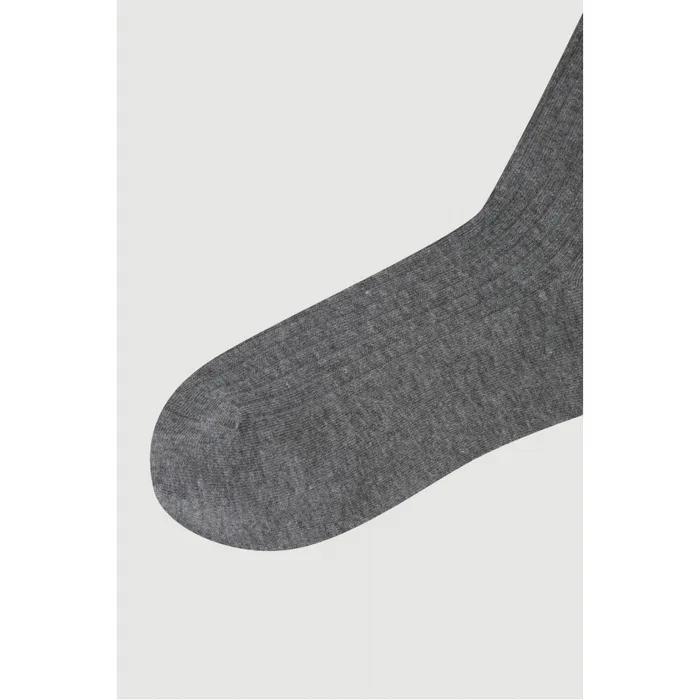Chouetties by LUCKY CHOUETTE Flower Detail Ribbed Socks(melange grey) 7ALAX26320GYM